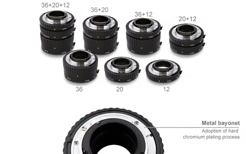 Mcoplus N-AF-A металлическое Крепление Автофокус AF Макро Удлинитель для Nikon D7100 D7000 D5300 D800 D750 D600 DSLR камеры