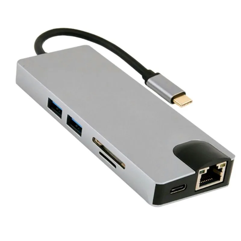 USB C концентратор 8 в 1 Тип C концентратор адаптер док-станция с HDMI 4 K VGA
