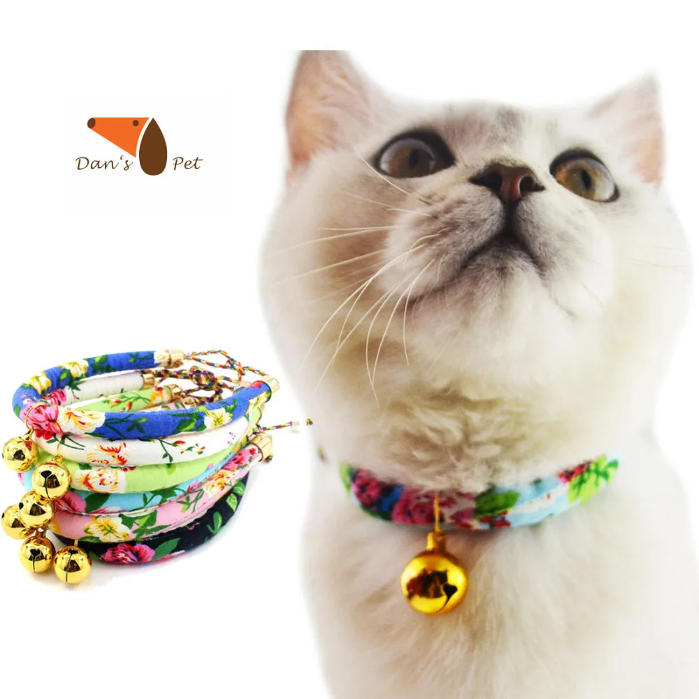 Small Dog Cat Japnese Kimono Floral Style Collar With Bell ...