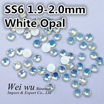 

DIY Nail Art 6ss 1.9~2.0mm 1440pcs White Opal Glue On Non Hot Fix Rhinestones