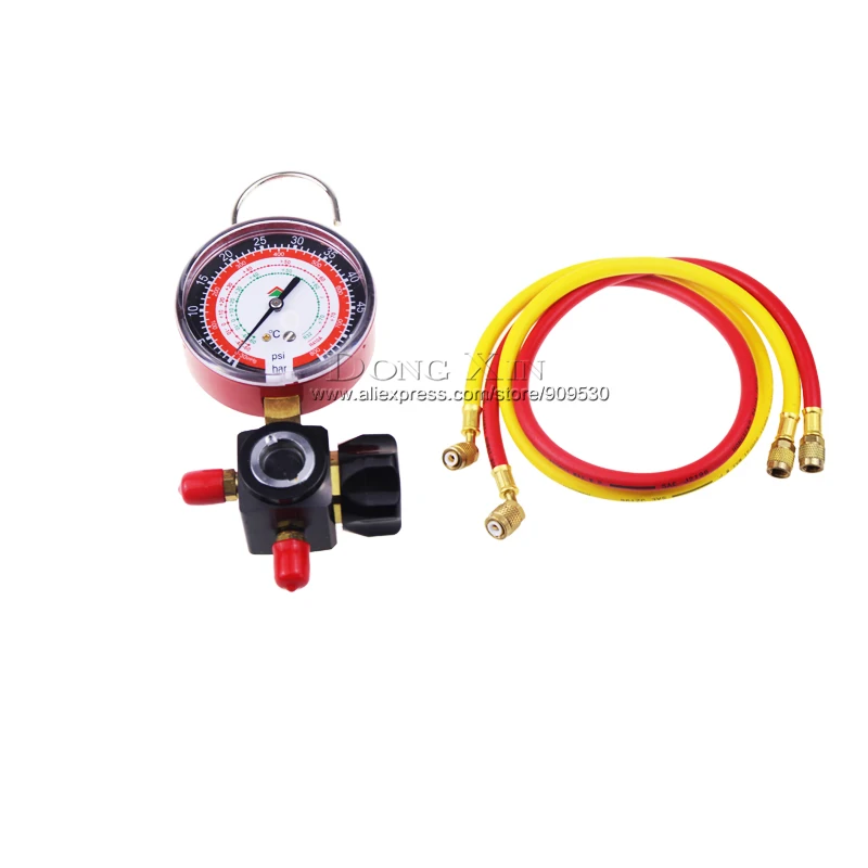 Hvac 1-way Manifold gauge HS-470A-R410 Single Gauge For R410 With 2pcs High Pressure Hose