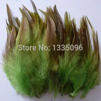 

Free shipping!Hot sales 200 PCS / 4-6 '9 to 15 cm green rooster saddle horn process feather mask sinamay hat/party