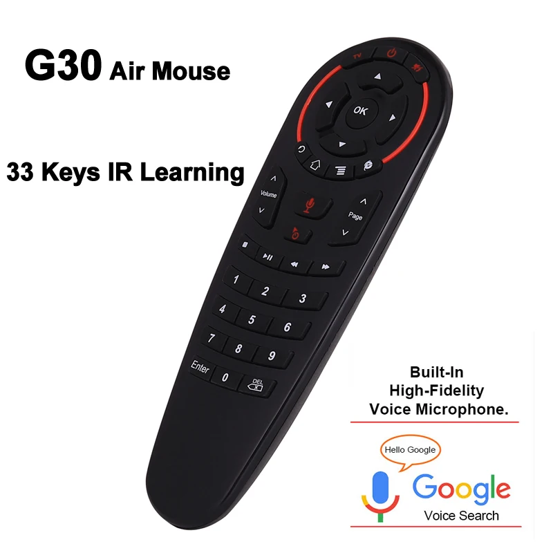 G30 речевой контроллер ИК обучения дистанционное управление Air mouse 2,4G геймпад для ПК Raspberry Pi tv Box HTPC G30 универсальный пульт дистанционного управления