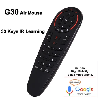 

G30 Voice Controller IR Learning Remote Control Air Mouse 2.4G Gamepad for PC Raspberry Pi TV Box HTPC G30 Universal Remote
