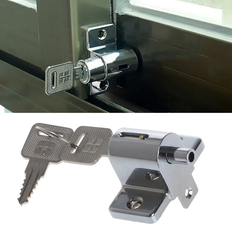 Image Zinc Sliding Window Patio Screw Door Locking Pin Push Child Safety Lock Anti theft