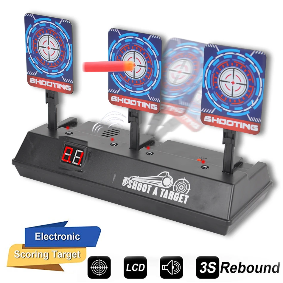 

Electric Scoring Auto Reset Digital Target Outdoor Shooting Toys Accessories Part For Soft Water Bullet Gun with light sounds