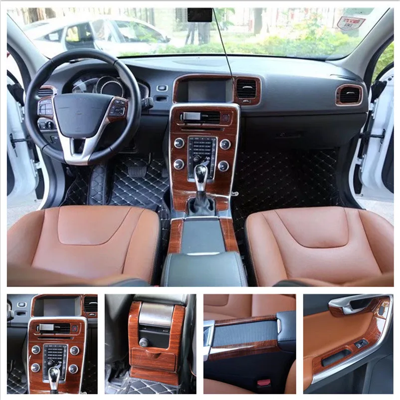 Для Volvo XC60 2014 2017 персиковое дерево узор внутренняя отделка покрытие Декоративные