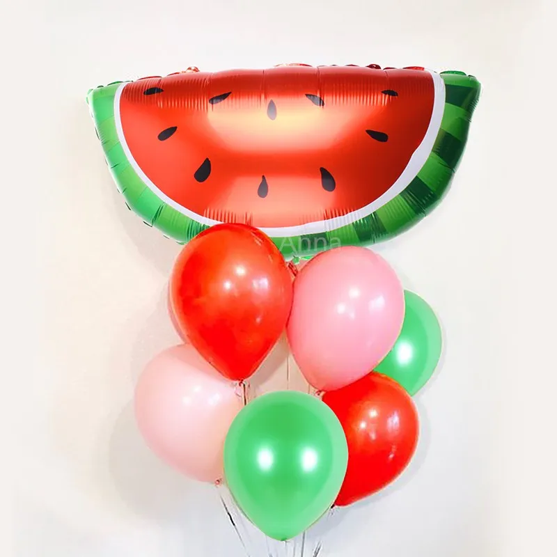 

Summer Theme Party wedding decoration 48*67cm Watermelon 6pcs colorful green pink red 2.3g 10'' latex ballloon decor supplies