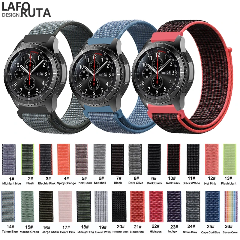 Laforuta 22 мм Noylon ремешок для samsung gear S3 Frontier gear S3 классические Galaxy часы 46 мм ремешок быстросъемный спортивный ремешок