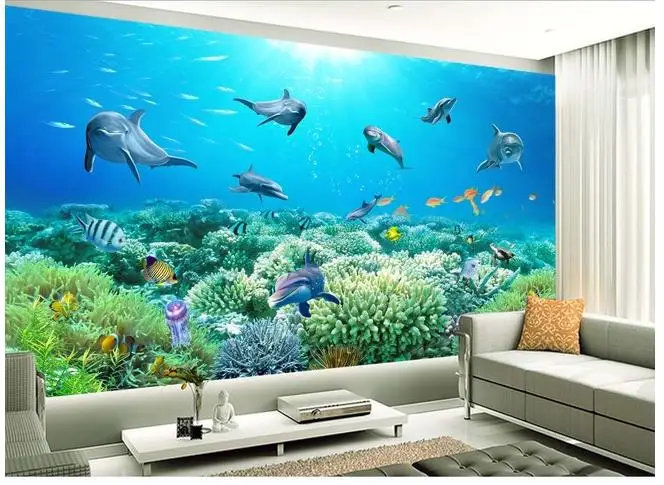 

Underwater world television background wall
