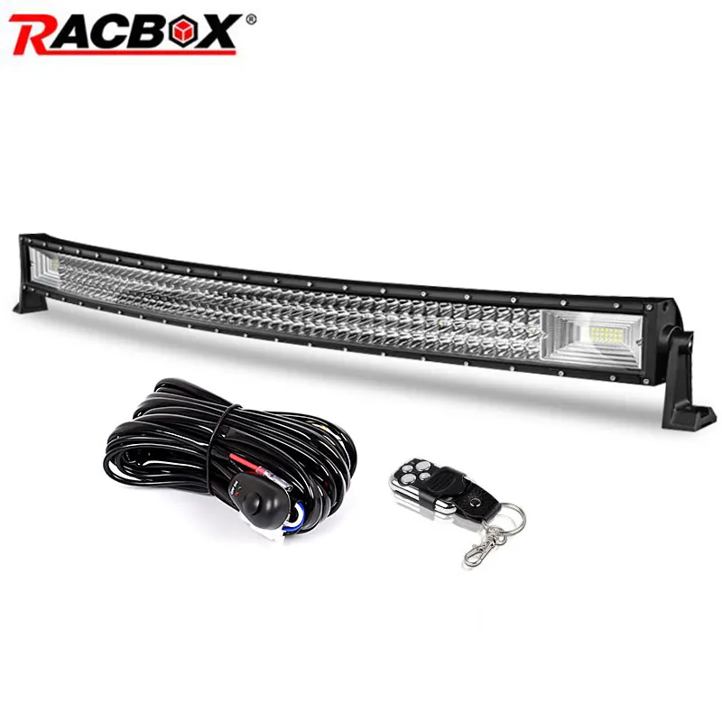 42inch 594W Curved LED Light Bar TRI-Row Spot Flood Combo Offroad ATV Truck Boat