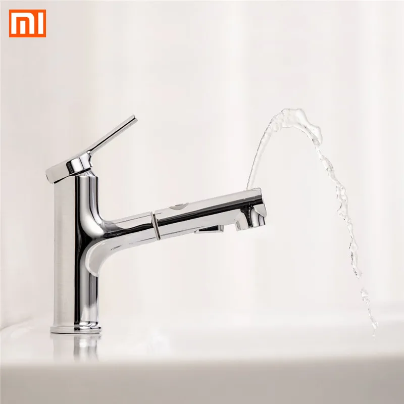 

9% Xiaomi DABAI Bathroom Basin Sink Faucet w/ Pull Out Rinser Sprayer Gargle Brushing 2 Mode Mixer Tap Cold & Hot Bathtub Faucet
