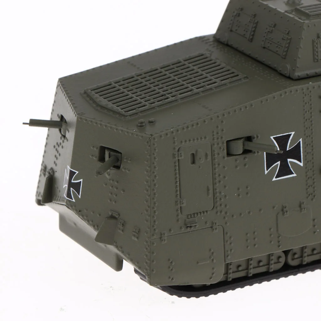 1/72 моделирование немецкий A7V тяжелый панцирный танк-Первая мировая война бронированная литая машинка армейская модель автомобиля игрушка сувенир армейский зеленый