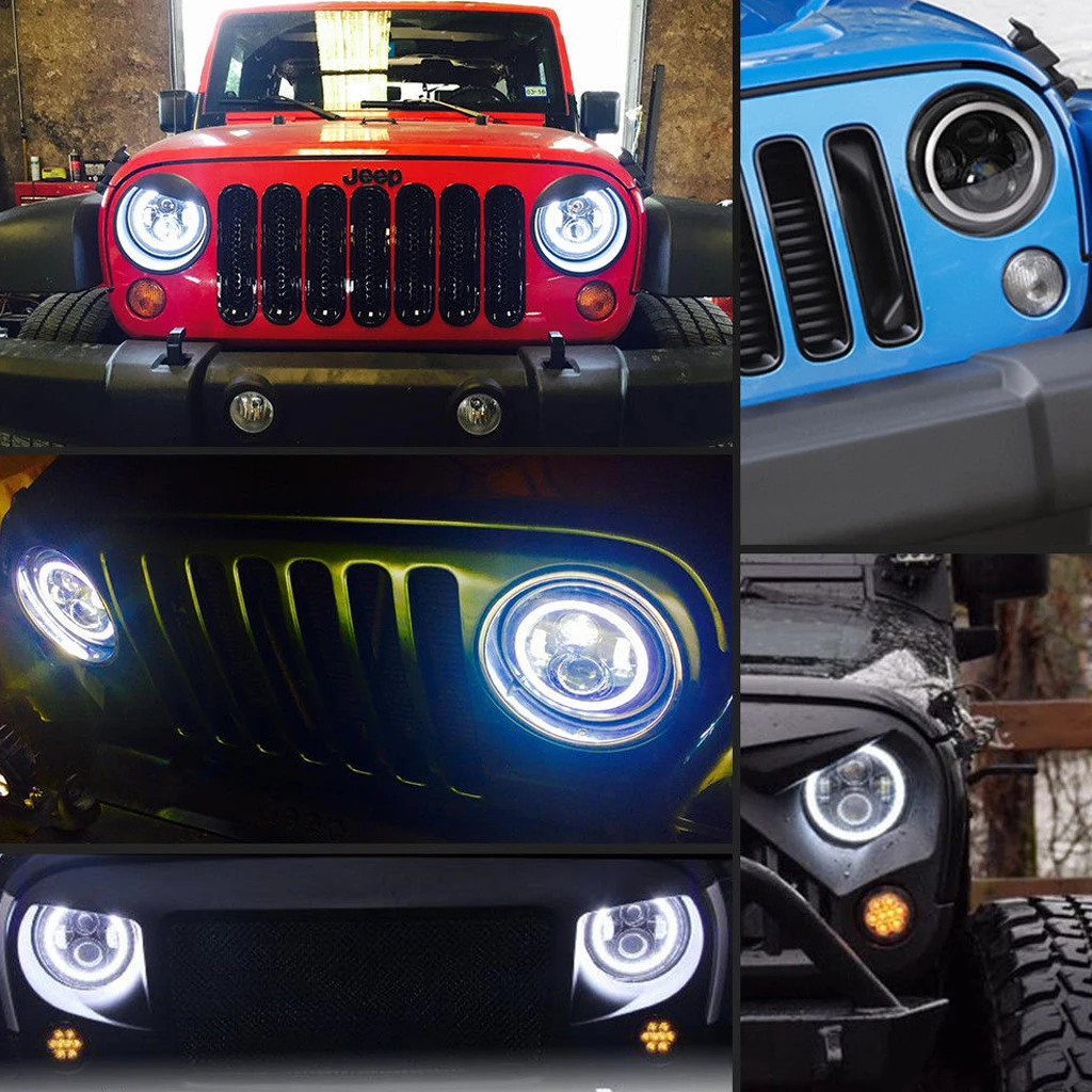 7 ''Osram 40 Вт круглый светодиодный фонарь Hi-Lo луч лампы для Jeep Wrangler JK TJ черный