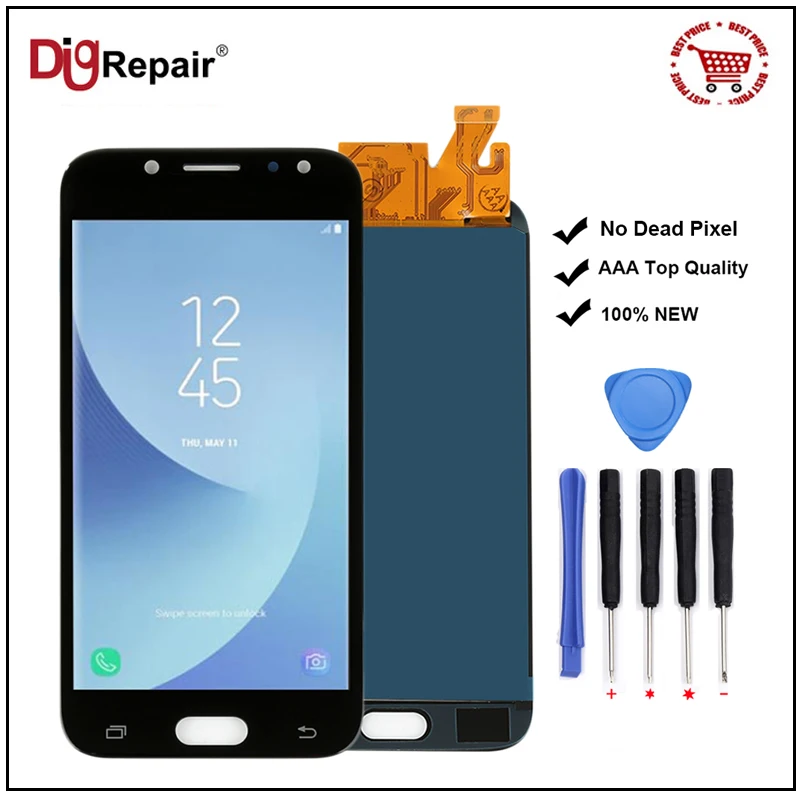 Черный J5 2017 дисплей для Samsung Galaxy j530 ЖК сенсорный экран дигитайзер J530F экран|Экраны