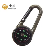 Цинковый сплав мульти-функциональный карабин с компас термометр на открытом воздухе оборудование