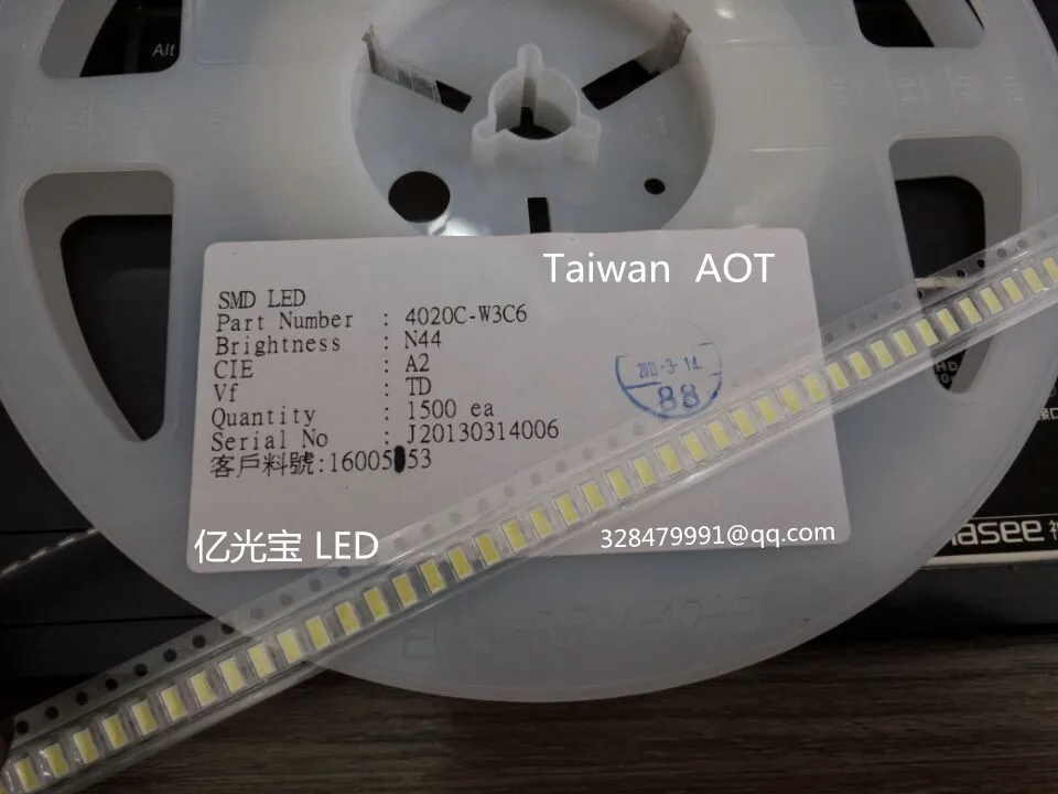 

100Pcs/lot GIO Optoelectronics LED Backlight High Power LED 1W 6V 4020 Cool white 80LM DPA42W0218AG0A/4020C-W3C6 TV Application