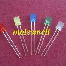 Мм 200 шт. 2x5x7 мм прямоугольник красный желтый синий зеленый белый рассеянсветодио дный светодиод