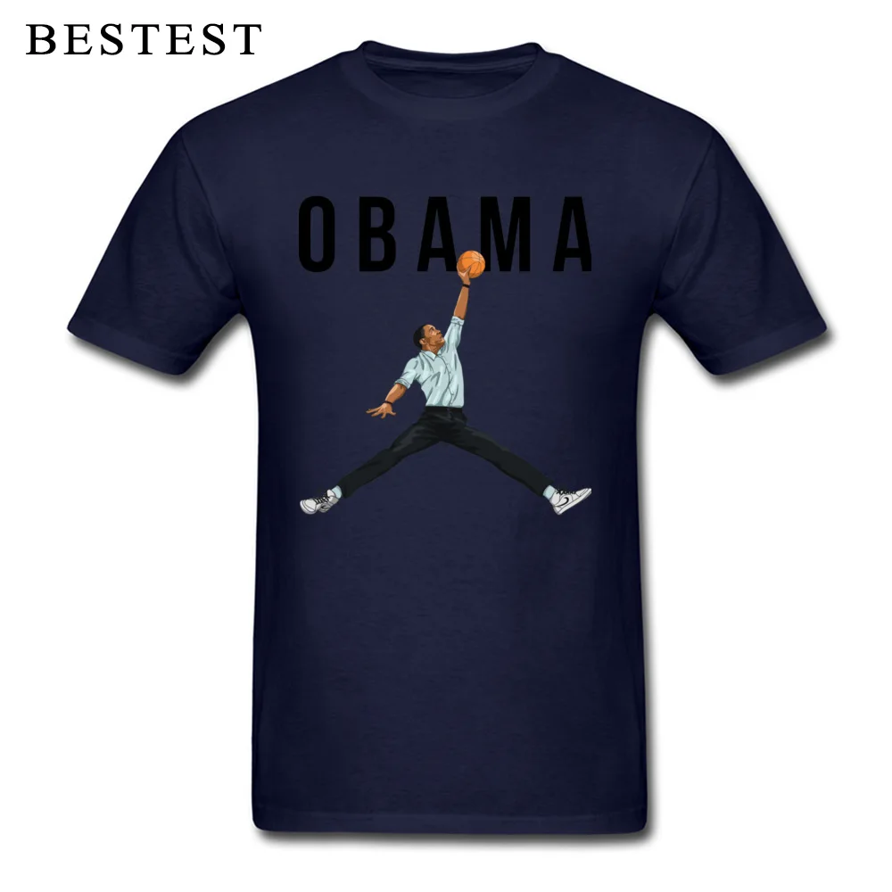 Designer Men Top T-shirts Crew Neck Short Sleeve 100% Cotton Obama Basketball Mashup 4133 Tops Shirt Casual T-Shirt Obama Basketball Mashup 4133 navy