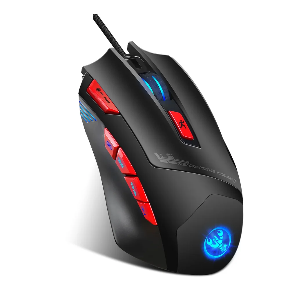 HXSJ S800 Ergonomic Design Definable USB Wired Professional Gaming Mouse Colorful Lights W/ 6000 DPI for Computer Game | Компьютеры и