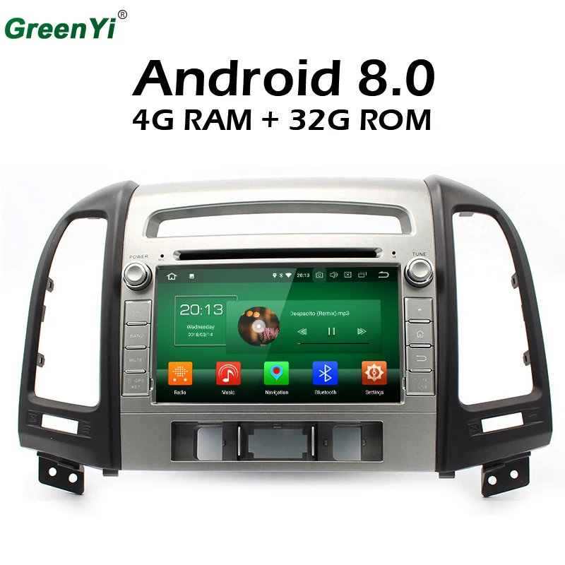 

Octa Core 4GB RAM Android 8.0 Car DVD Radio GPS Multimedia Fit Hyundai Santa Fe 2006 2007 2008-2012 Stereo TV DVR 4G Network