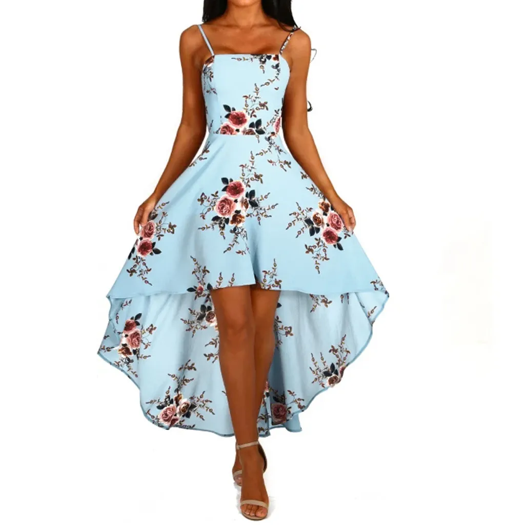 Летние сексуальные вечерние платья женские винтажные цветочное на лямках длинные платья с открытой спиной Женские вечерние пляжные платья Женская одежда