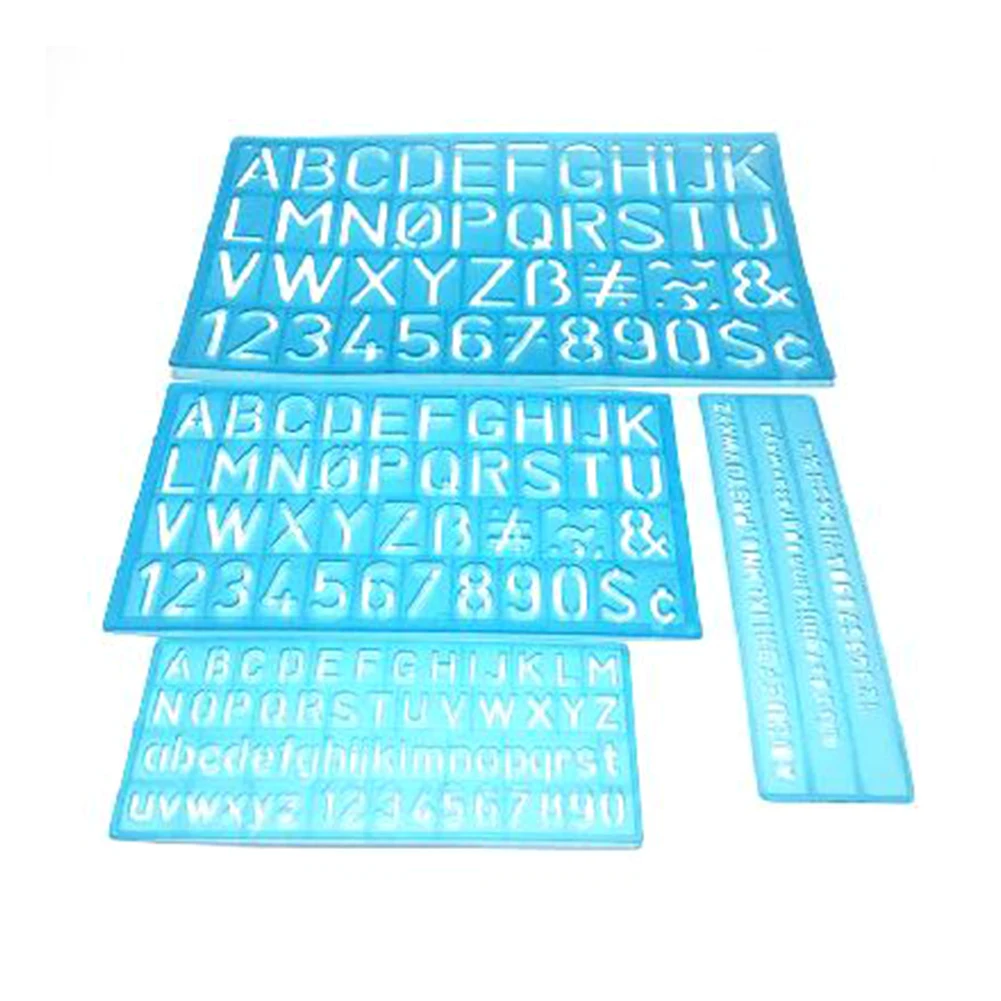

4PCS/Set Craft Ruler Decorative Guides Drawing Bendable Template Numbers Letters Flexible Alphabet Stencil Multifunctional