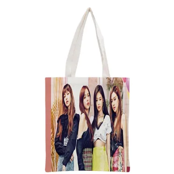

BLACKPINK Handbag Korea-Pop printing canvas tote bag Reusable Foldable Canvas Women Bags 30x35cm custom your image