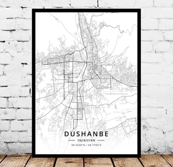 

Dushanbe Tajikistan Map Poster