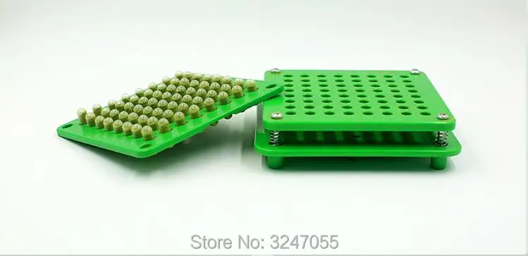 1 компл./лот 64 отверстия пустой капсула розлива, DIY Пластик капсула медицины наполнителя, высокое качество Зеленый Размеры 0# для наполнения капсул