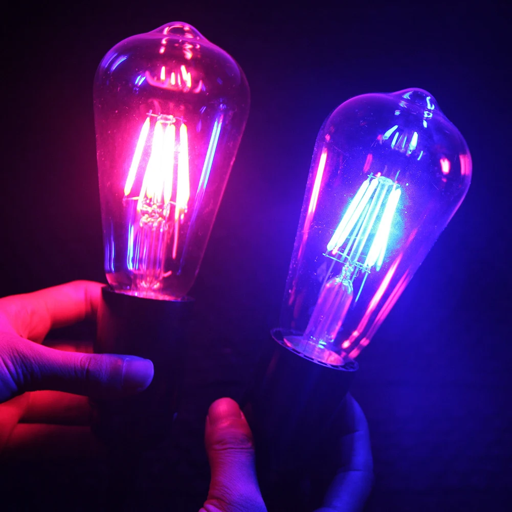 TSLEEN Cheap! 8W Colorful LED Filament Edison Bulbs E27 Screw Cap Light Ambient Lamp Decor Light