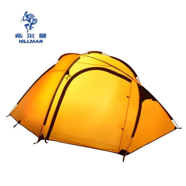 Cheap Hillman Qingyun 3-4 people a large outdoor aluminum pole double layer camping tent 4seasons high quality waterproof windproof