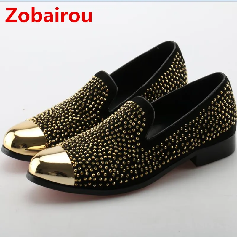 Zobairou sapato social роскошные мужские туфли со стразами черная, красная Свадебная формальная обувь мужские лоферы из натуральной кожи обувь длительная