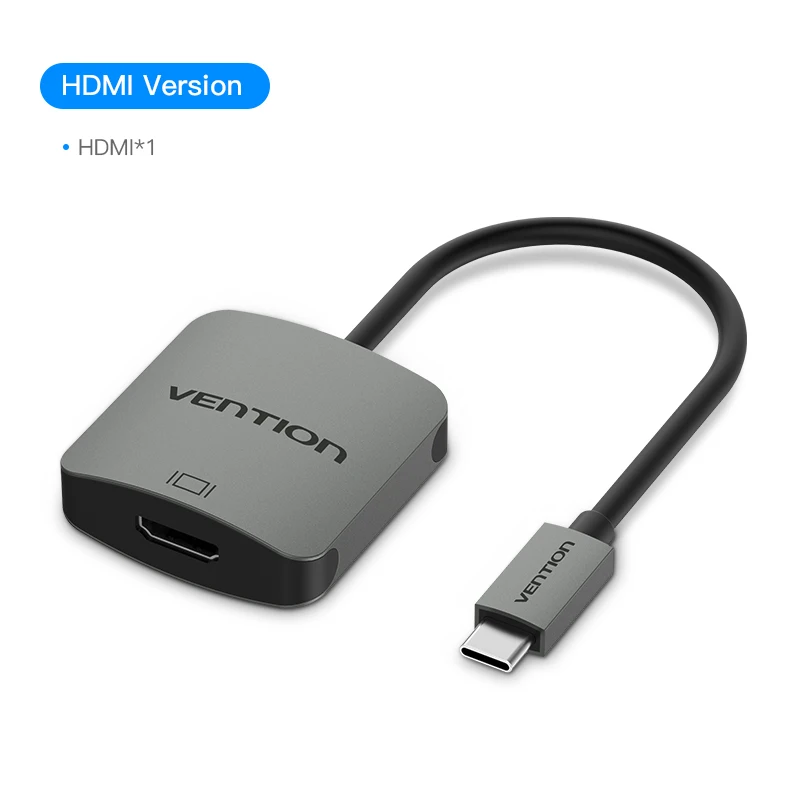 Vention usb-хаб usb type C к HDMI USB 3,0 концентратор Thunderbolt 3 адаптер для MacBook samsung S9 S10 huawei mate 20 P30 Pro USB-C концентратор - Цвет: Gray CGLHA