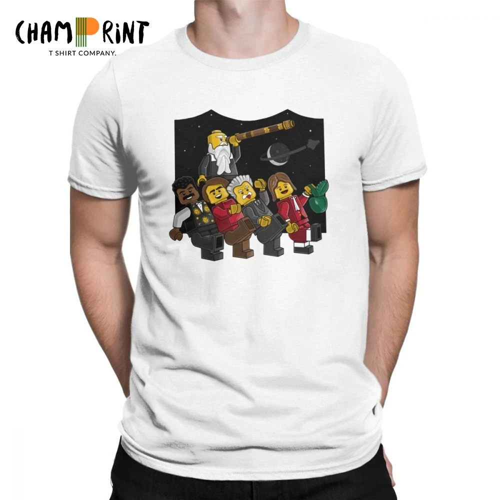 

Science The Musical Funny T Shirts Men Cosmos Tyson Carl Sagan Newton Einstein Galileo Tops Graphic Tees Cotton O Neck T-Shirt