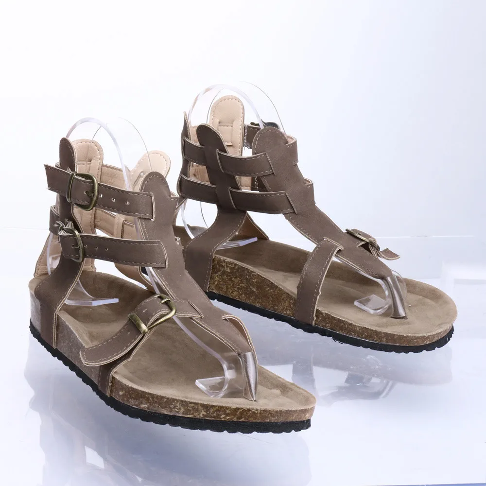 YOUYEDIAN/женские сандалии-гладиаторы из мягкой кожи; повседневная Летняя обувь в римском стиле; женская пляжная обувь на плоской подошве; римские тапочки;#515g40
