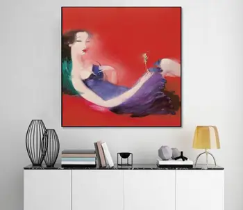 

hot sell impressionist art hand painted classic art Zhang donghong on canvas without framed good for bedroom decoration