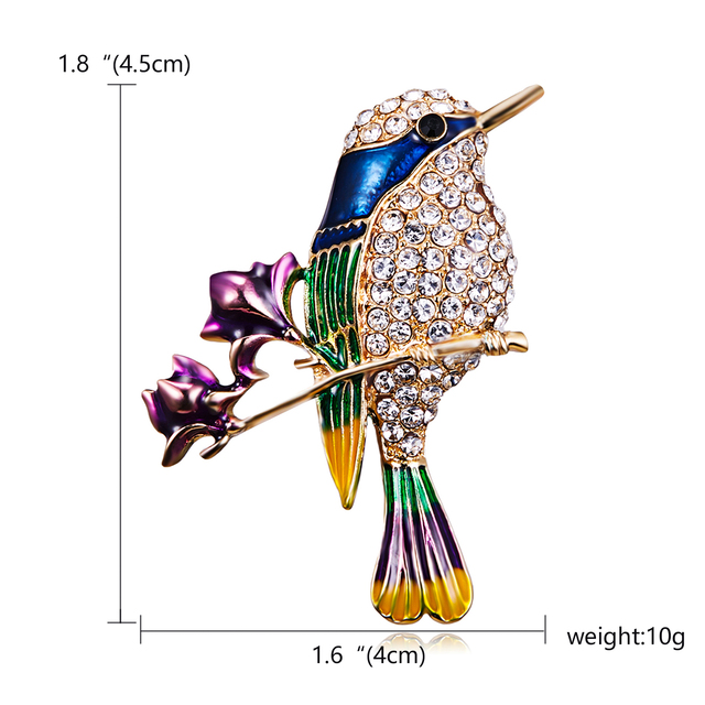 Purple Enamel Butterfly Dragonfly Bird Brooches For Men Women Metal Rhinestone Insects Banquet Wedding Pins Kids Gifts Hot