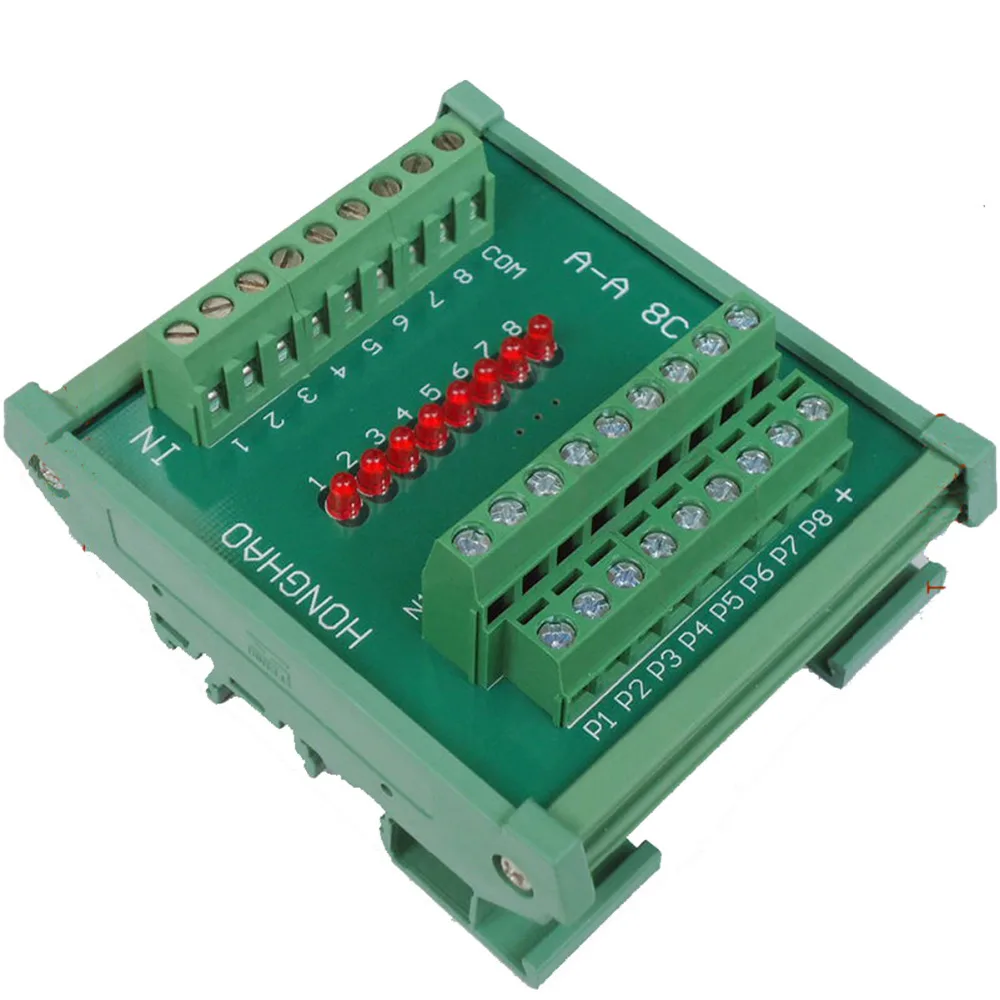 

NPN and PNP PLC Signal Logic Level Polarity Interchange Converter 8 Ways Terminal Blocks Plate