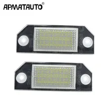 Apmatauto 2 pces carro conduziu a lâmpada de luz da placa do número de licença 6 w 12 v 24 conduziu a luz branca apto para o foco 2 c-max