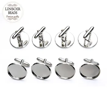 

10pcs/lot Copper Brass Round Cufflinks Blank Base Fit 12mm 14mm 16mm 18mm 20mm Cabochon Settings Cameo Diy Jewelry Making F3637