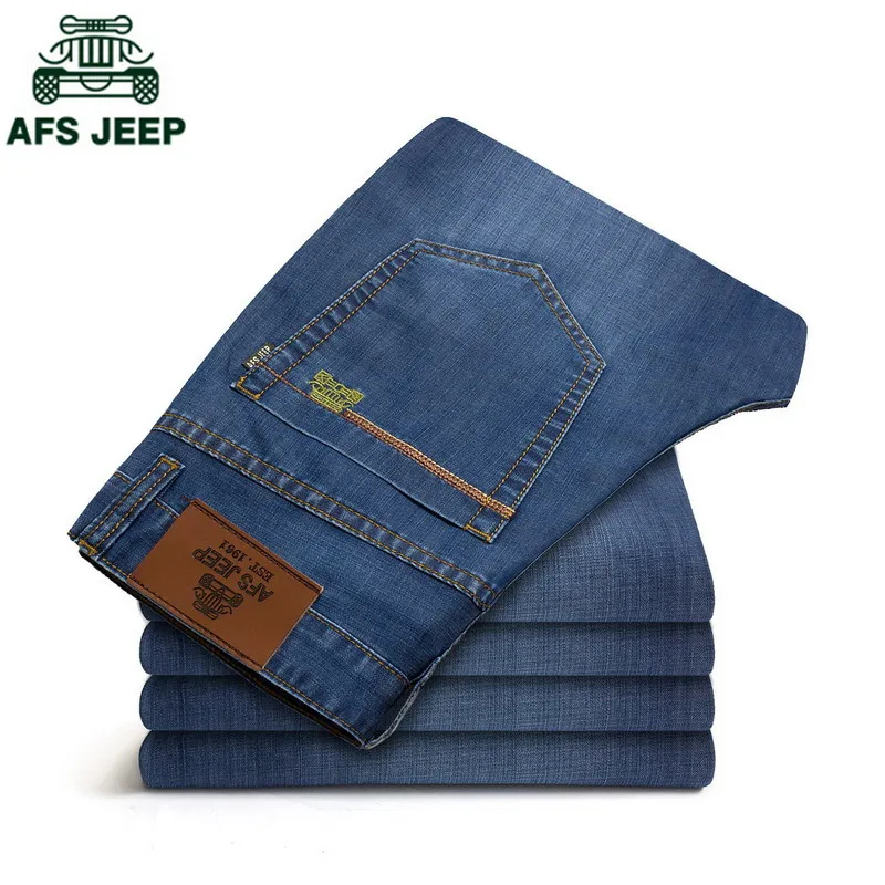 

AFS JEEP New 2017 Spring Summer Fashion Mens Jeans Casual Mens Cotton Long Pants Breathable Men Clothes Comfortable