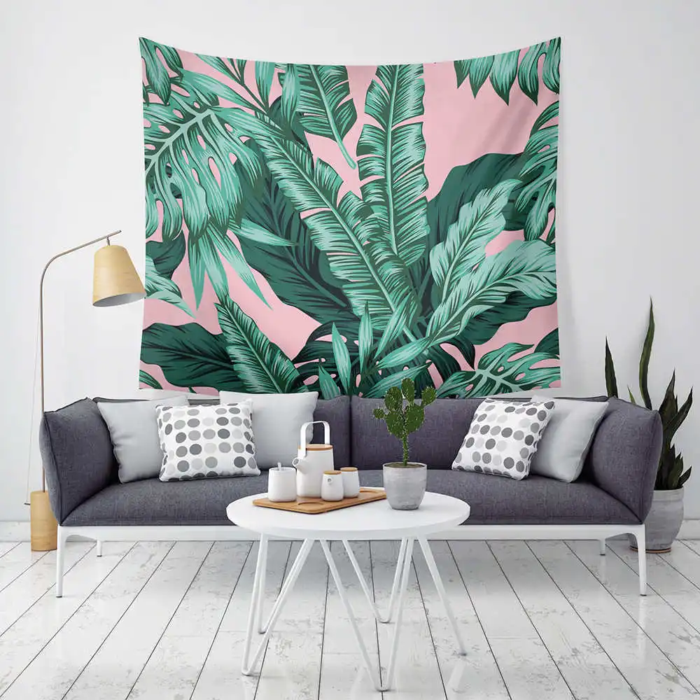 Tropical Rainforest Green Plants Leave Tapestry Large Wall Hanging Floral Mandala Bohemian Carpet Woven Decorative Cloth Boho Tropical Rainforest Green Plants Leave Tapestry Large Wall Hanging Floral Mandala Bohemian Carpet Woven Decorative Cloth Boho