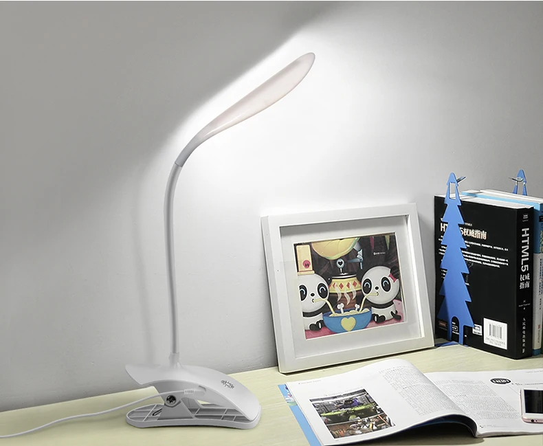 USB светодиодный Настольный светильник с сенсорным выключателем, настольная лампа с регулируемым зажимом, прикроватный ночной Светильник для чтения книг, светодиодный светильник с регулируемой яркостью для учебы