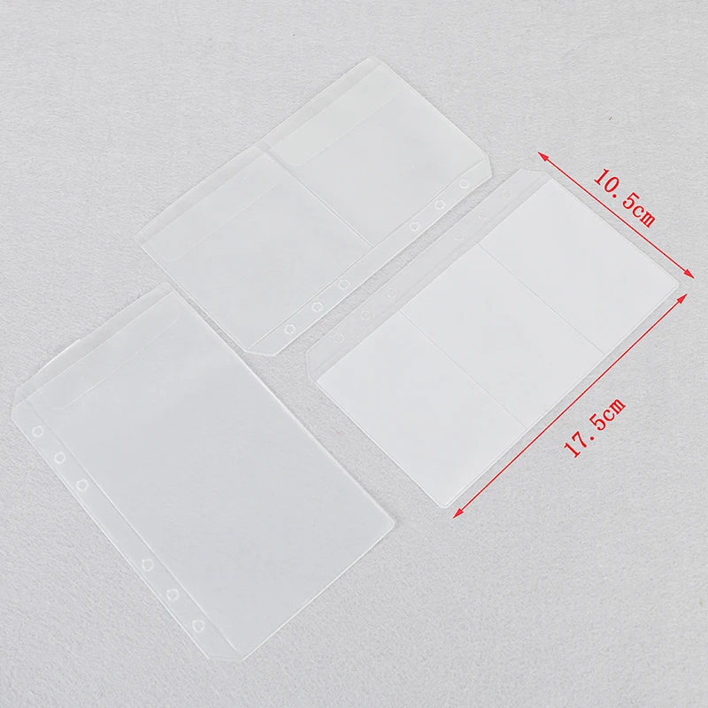 

Loose-leaf Storage Pouches Bag A6 PVC Binder Folder Holder Document Postcard Template Organizer Clear Resealable Collection