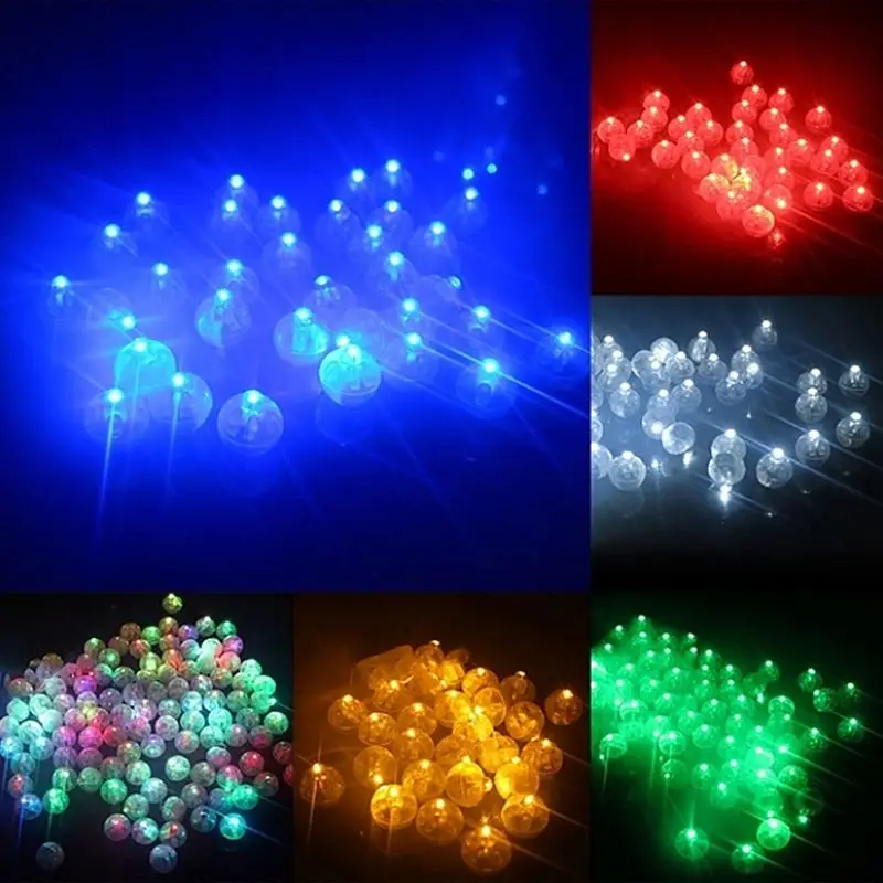 10 Pcs/set Mini LED Light Ball Lamp For Balloon Lantern Birthday Parties Decor Kids Glow in the Dark Toys 6 Colors