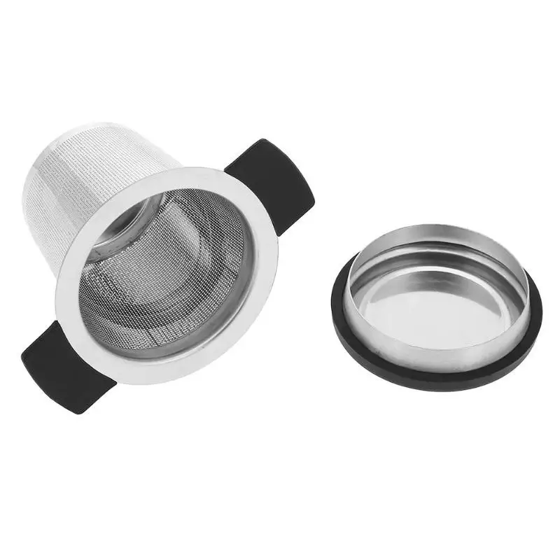 Infusore Per Tè In Acciaio Inox 2 Pezzi Con Coperchio – Filtro A Rete Fine Manico Pieghevole Per Tisane E Tè Sfuso, Regalo Per Amanti Del Tè