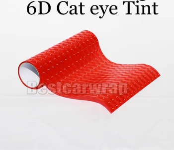 

1 Roll Red 6D Cat eye Headlight Tint Film Fog / Taillight / Car Rear Lamp luminous car lights Tinting foil 0.3x10m/Roll