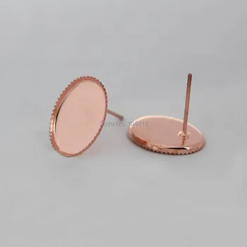 

Blank Oval Bezel tray Stud Earrings Settings 10*14mm 13*18mm 18*25mm Resin Cameo Cabochons Bases Earrings Post DIY Findings