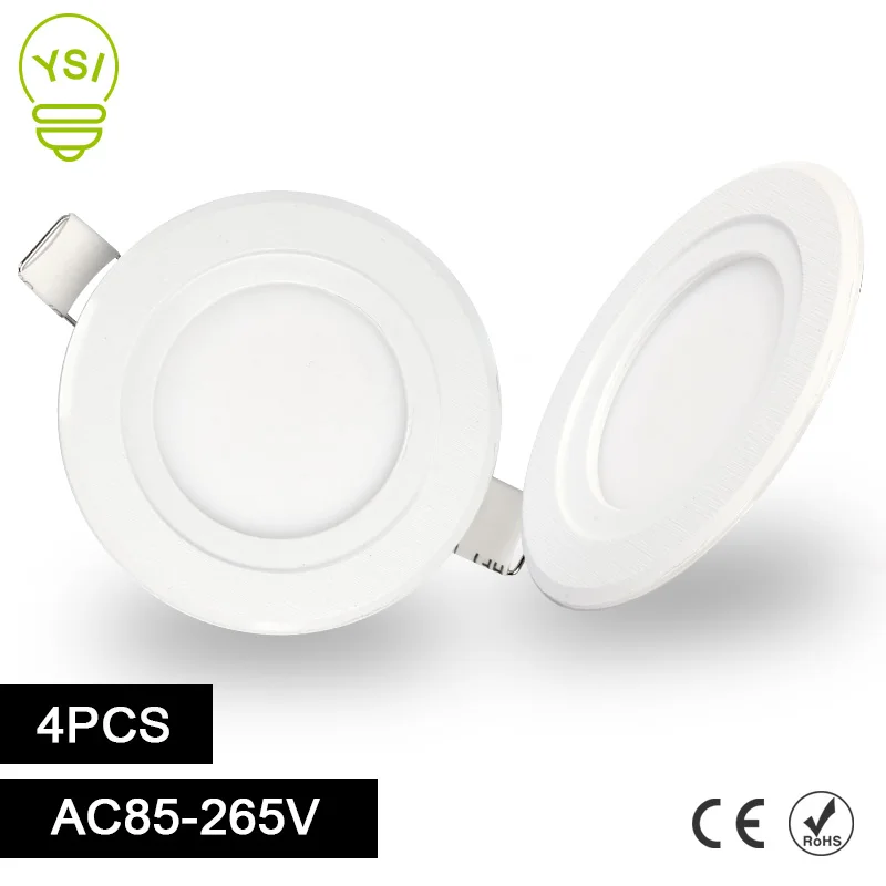 

4pcs LED Panel Light 3W 5W 7W 9W 12W 15W 18W Ultra Thin Ceiling Recessed Downlight AC85-265VLED Spot Light For Livingroom